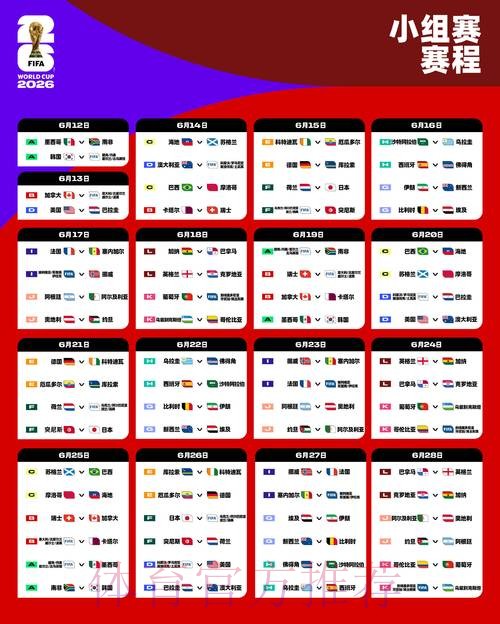 2026年世界杯半决赛详细赛程时间表曝光